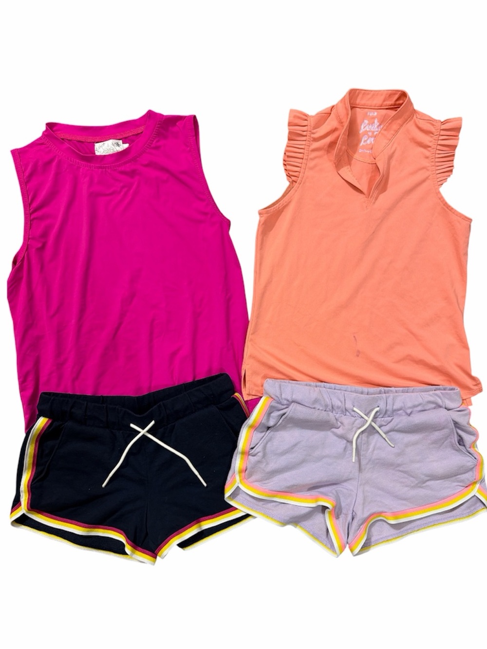 Girls athletic sets- 2 shorts and 2 dry for tanks size 7/8